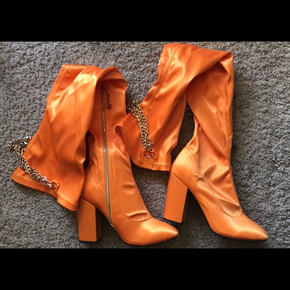 orange thigh boots